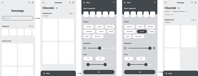 wireframe sweetapp